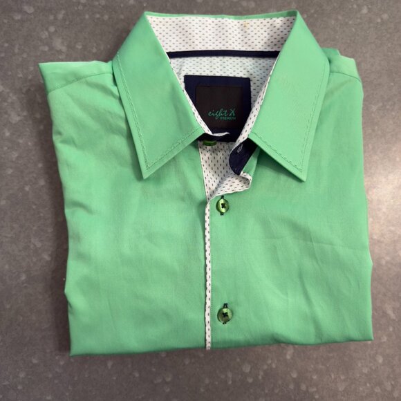 Eight X Premium Green Long Sleeve Button-Down Shirt – Size Large - Picture 3 of 16